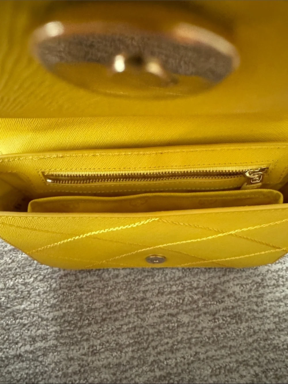 Tory Burch Bright Yellow Quilted Chain Shoulder Bag